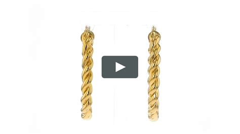 Italian 18kt Gold Over Sterling Twisted Hoop Earrings on Vimeo