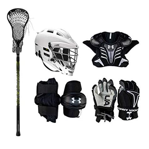 Under Armour Strategy Youth Lacrosse Starter Set W/Complete Stick (Cascade CS-R Helmet)-Adult ...