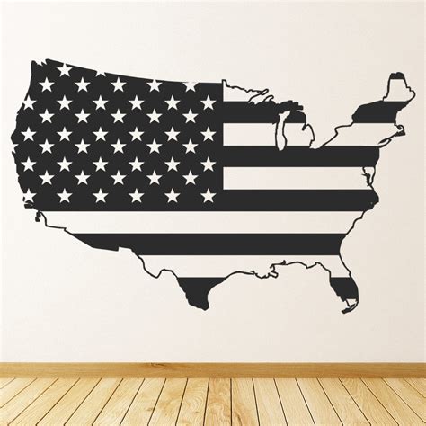 America Flag USA Map Wall Sticker