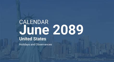 June 2089 Calendar – United States