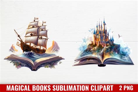 Magical Books Sublimation Clipart Graphic by CraftArt · Creative Fabrica