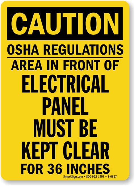 Caution Electrical Panel Must Be Kept Clear 36 Inches Sign