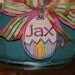 Personalized Easter Egg Shaped Name Tag with Ribbon Tie