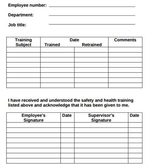 Training Log Templates | 11+ Free Printable Word, Excel & PDF