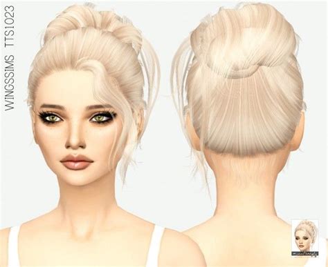 Sims 4 Hairs ~ Miss Paraply: Wingssims TTS1023 | Sims hair, Sims 4, Bun ...