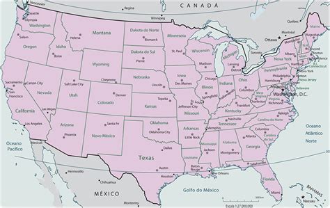 MAPA DOS ESTADOS UNIDOS COM SUAS CIDADES E CAPITAIS | coisas pra ver