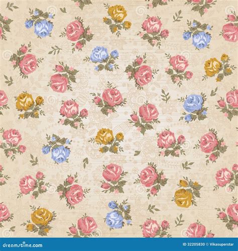 Vintage Seamless Floral Pattern Stock Vector - Illustration of elegant ...