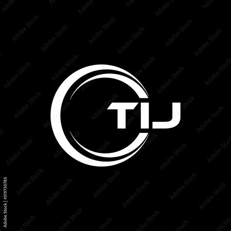 TIJ letter logo design with black background in illustrator, cube logo, vector logo, modern ...