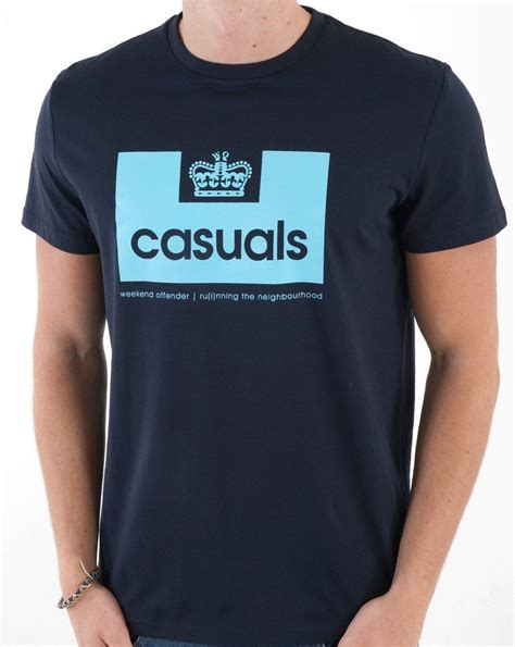 Weekend Offender Casuals T Shirt Navy/Blue - 80s Casual Classics