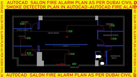 Fire Alarm Plan | AutoCAD Fire Alarm Drawing | Smoke Detector Plan ...