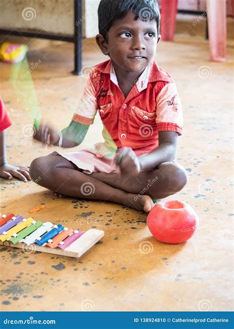 Interior of Poor Kids Playing Government Room. Children`s Entertainment, Recreation, Sports ...