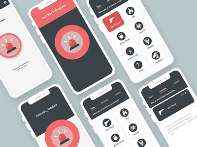 Panic Button mobile app by Sarah Davis on Dribbble