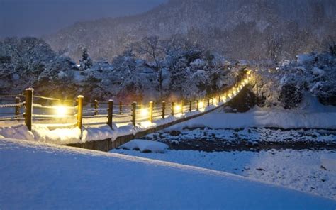 bridge, Snow, Lights HD Wallpapers / Desktop and Mobile Images & Photos