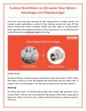 Turbine Flow Meters vs Ultrasonic Flow Meters: Advantages and Disadvantages