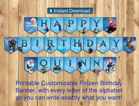 Free Printable Frozen Happy Birthday Banner Templates – BirthdayBuzz