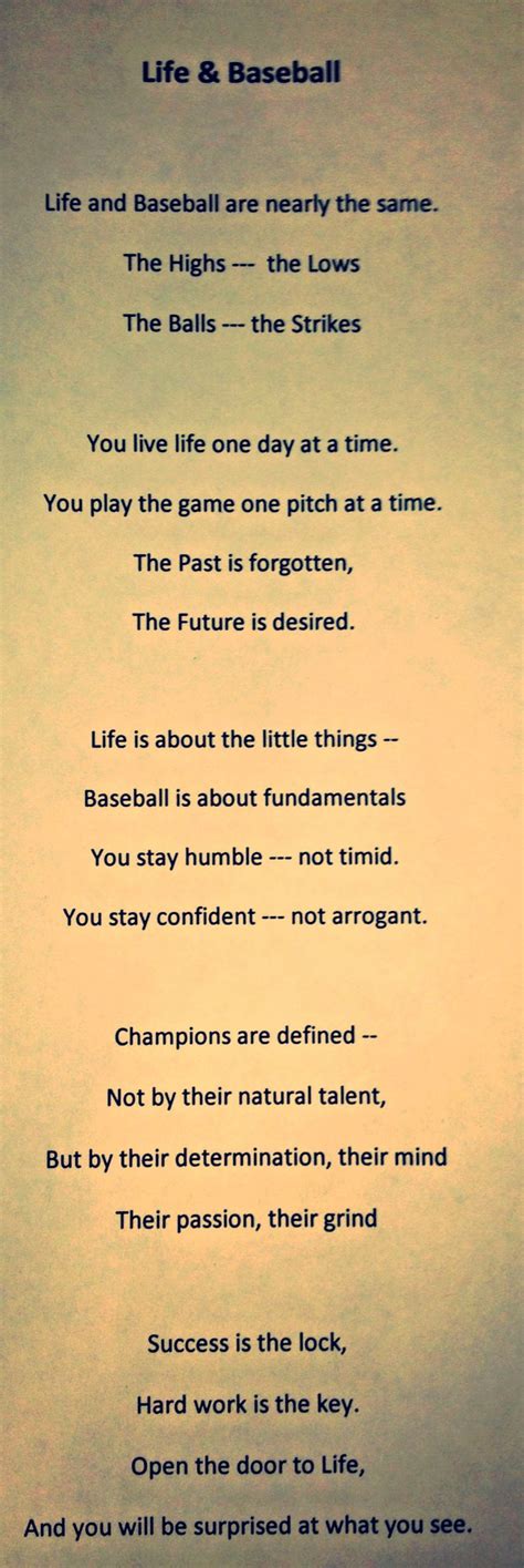 An original poem that relates life to baseball | Baseball poems ...