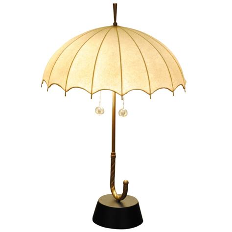 A Whimsical Brass and Hide Shade Umbrella-Form Table Lamp at 1stDibs | umbrella lamp shade ...