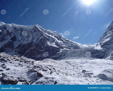 Himalayan Mountain Range with Rocks and Snow Stock Photo - Image of high, landscape: 63405816