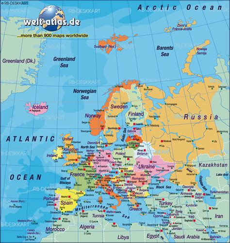 world atlas map | Europe On World Map | Deutschlandkarte, Europa, Urlaub grüße