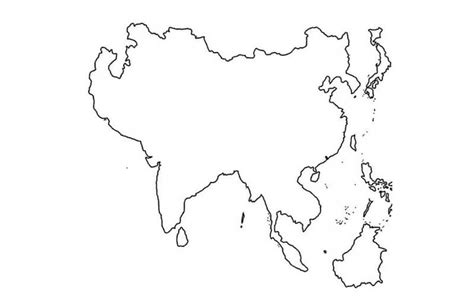 Blank Asia Map coloring page - Download, Print or Color Online for Free