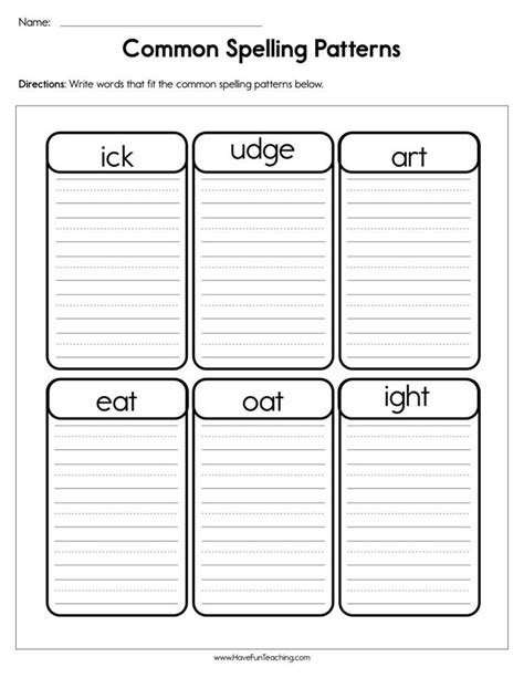 spelling patterns worksheets - Google Search | Spelling patterns ...