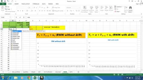 Random Walk Model Simulation in Excel - YouTube