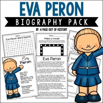 Eva Peron Biography Pack | Distance Learning by A Page Out of History