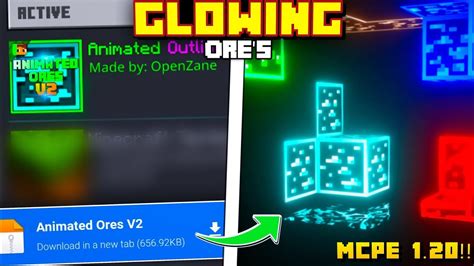 😍Glowing Ores Texture pack for MCPE 1.20 (100℅ Working)|| Glowing Ore Texture for Minecraft ...