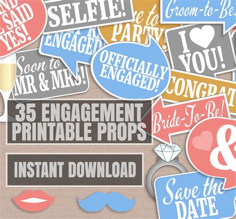 35 Engagement Photo Props Engagement Party Photo Booth Props - Etsy