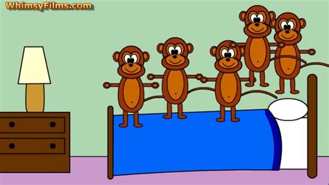 Five Little Monkeys Jumping on the Bed Nursery Rhyme Song - YouTube