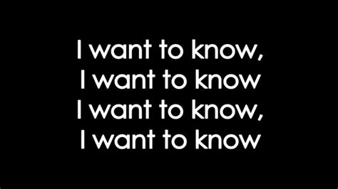 KONGOS - I want to know (Lyrics) - YouTube