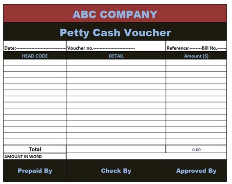 Petty Cash Voucher Templates - Excel Word Template