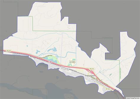 Map of Frenchtown CDP, Montana