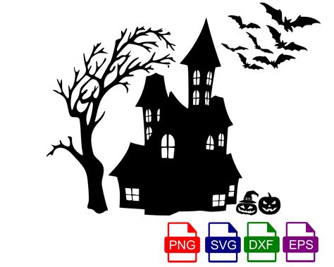 INSTANT Download. Halloween Haunted House Silhouette. Svg Cut - Etsy