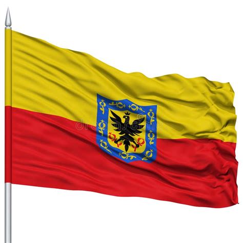 Bandera De La Ciudad De Bogotá En Asta De Bandera Stock de ilustración - Ilustración de ...