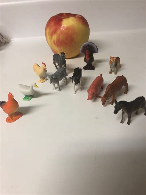 11 Small Plastic Farm Animals