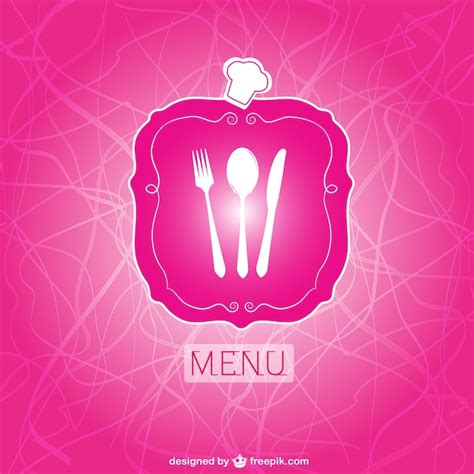 Free Vector | Pink restaurant menu