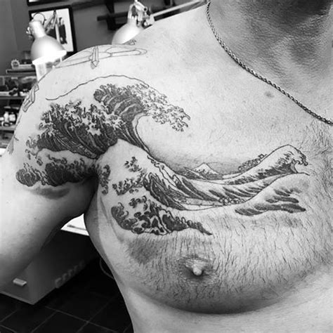 Image result for hokusai great wave tattoo | Waves tattoo, Chest tattoo ...