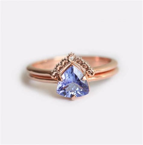 Rose Gold Engagement Ring, Tanzanite Engagement Ring, Tanzanite Wedding ...