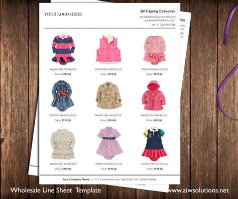 Wholesale linesheet template, Line Sheet template, product brochure ...