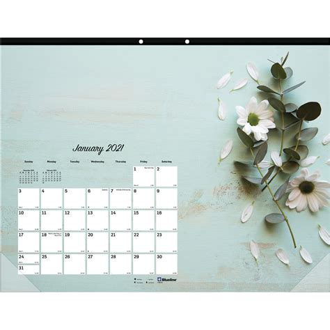 Blueline Romantic Floral Desk Pad Calendar, Floral - Walmart.com - Walmart.com