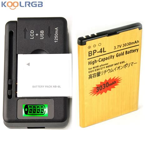 GOLD Premium For Nokia E71 E72 E90 N97 Battery High Capacity 3030 mAh + 1 PCS Universal Charger ...