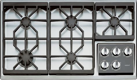 Wolf CT36GS 36 Inch Gas Cooktop with 5 Dual-Stacked Sealed Burners ...