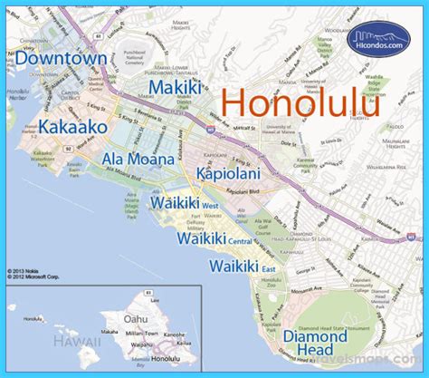 Map of Honolulu Hawaii - TravelsMaps.Com