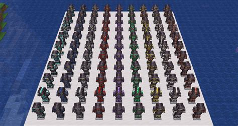 All netherite armour sets with all colours and templates (full sets) : r/Minecraft