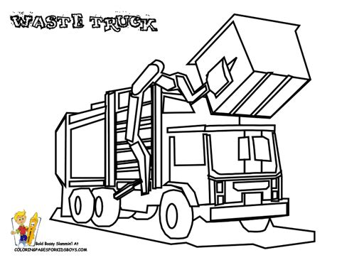 Garbage Truck Coloring Pages For Kids