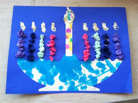 New spin on menorah craft | Hannukah crafts, Preschool crafts, Hanukkah art