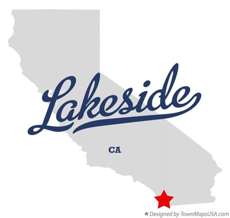 Map of Lakeside, CA, California