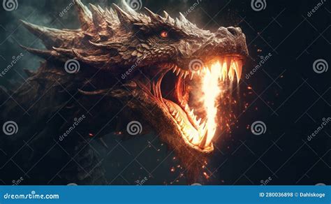 Inferno dragon stock illustration. Illustration of beauty - 280036898