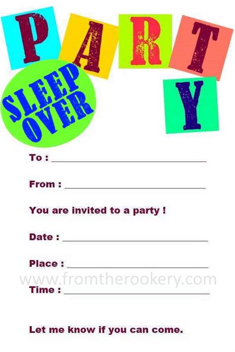 Printable Sleepover Invitations